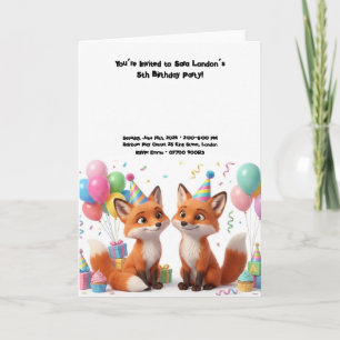 Carte Anniversaire Renard Adorable