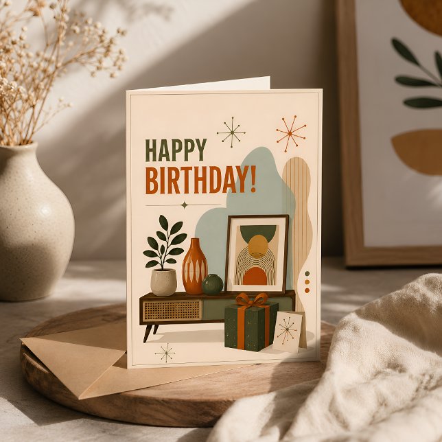 Carte Anniversaire Rétro Minimaliste (Créateur téléchargé)