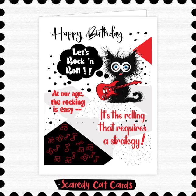 Carte Anniversaire "Rock 'n Roll" de Chat Peureux (Créateur téléchargé)