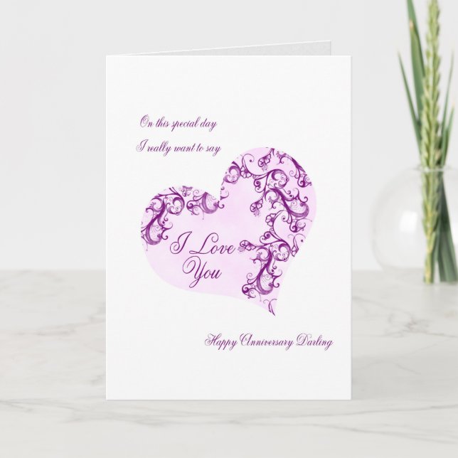 Carte Anniversaire romantique du Mariage (Devant)
