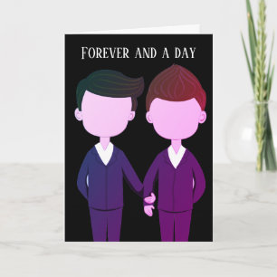 Carte Anniversaire romantique Mariage Hommes gais Couple