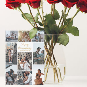 Carte Anniversaire romantique personnalisé Photo Collage