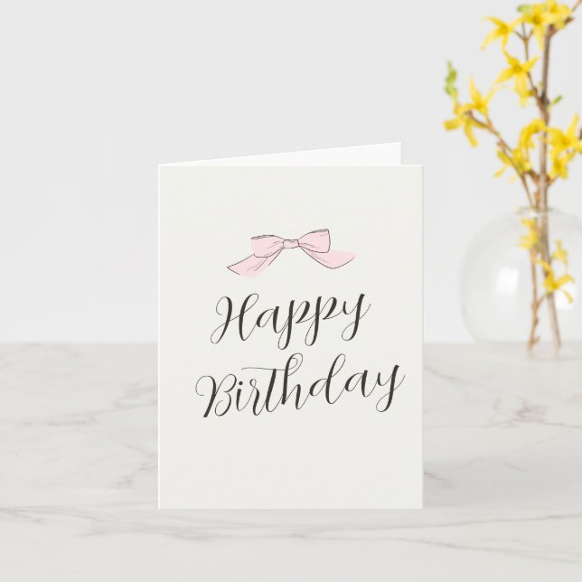 Carte Anniversaire rose (Fleur jaune)