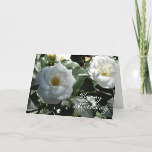 Carte Anniversaire Rose Blanche Élégante