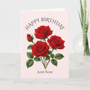 Carte Anniversaire Rose de Juin