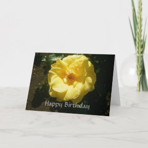 Carte Anniversaire Rose Jaune