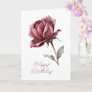 Carte Anniversaire Rose Rouge Blanche