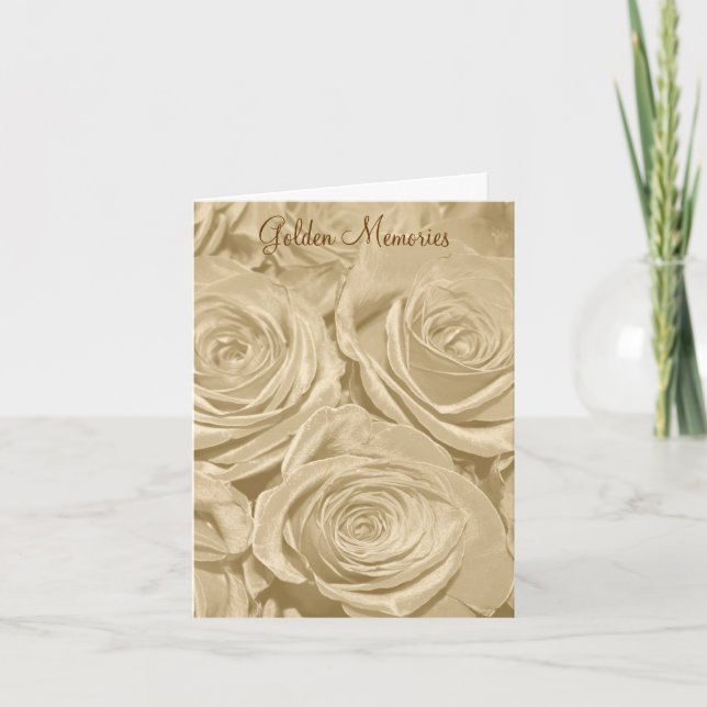 Carte anniversaire Rose Souvenir d'Or (Devant)