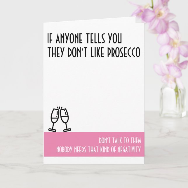 Carte Anniversaire rose standard de Prosecco Lover (Orchidée)