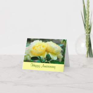 Carte Anniversaire, Roses Jaunes