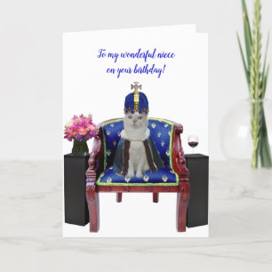 Carte Anniversaire Royal Chat-Femme Anniversaire