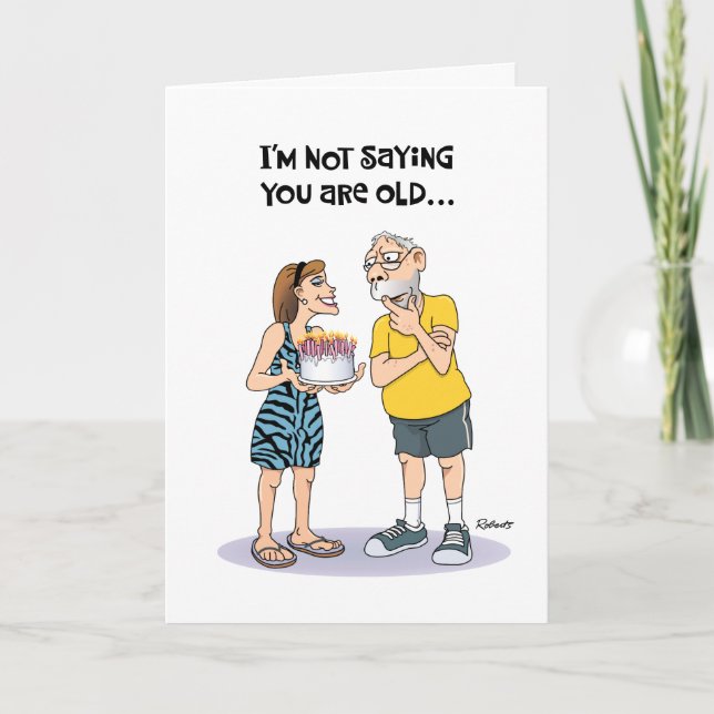 Carte Anniversaire sarcastique "Tomber dans le déclin" (Devant)