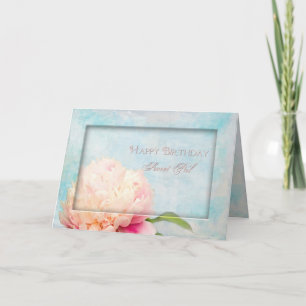 Carte Anniversaire Secret Pal - Peony - floral