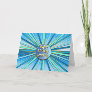 Carte Anniversaire - SECRET PAL - Sunburst - Blues/Golds