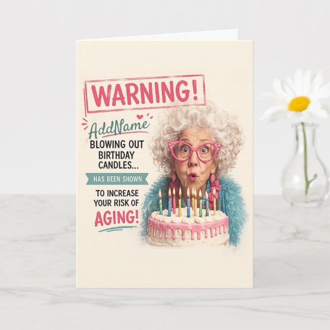 Carte Anniversaire Senior Sassy - Ajouter un nom (Petite plante)