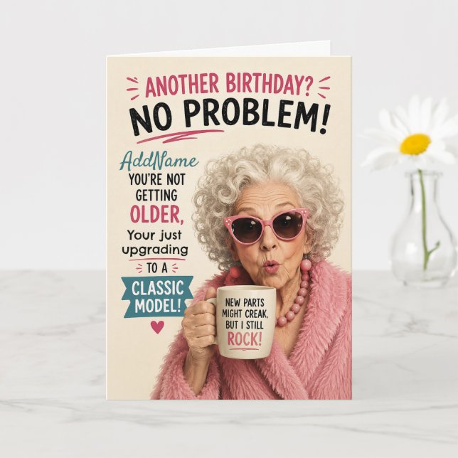 Carte Anniversaire Senior Sassy  - Ajouter un nom (Petite plante)