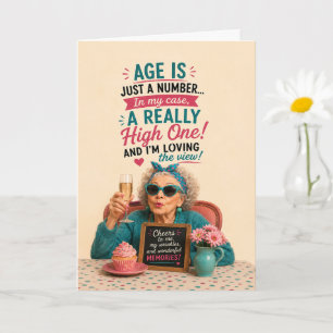 Carte Anniversaire Senior Sassy L'âge n'est qu'un nombre