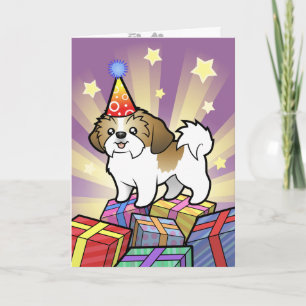 Carte Anniversaire Shih Tzu (chiot coupé)
