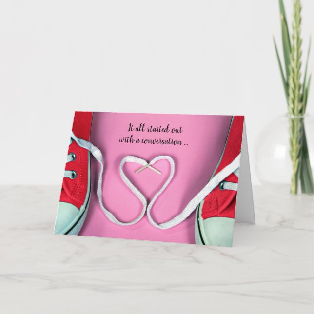Carte Anniversaire Shoestrary Coeur et Basket (Devant)