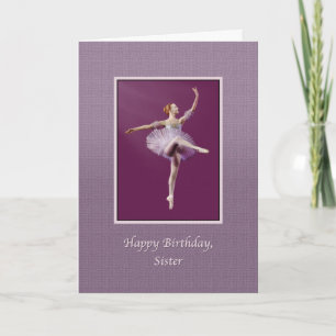 Carte Anniversaire, Soeur, Ballerina en violet