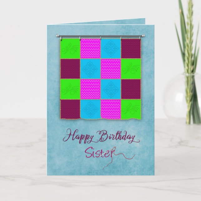Carte Anniversaire, Soeur, Paroi pendante (Devant)