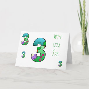 CARTE ANNIVERSAIRE SOUHAITE UN **3** ANNÉE SPÉCIAL