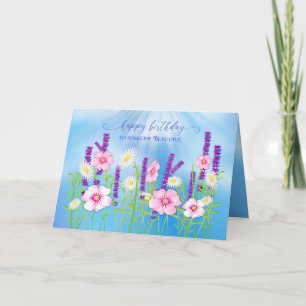 Carte Anniversaire Spécial Lady Delicate Fleur Jardin Bl