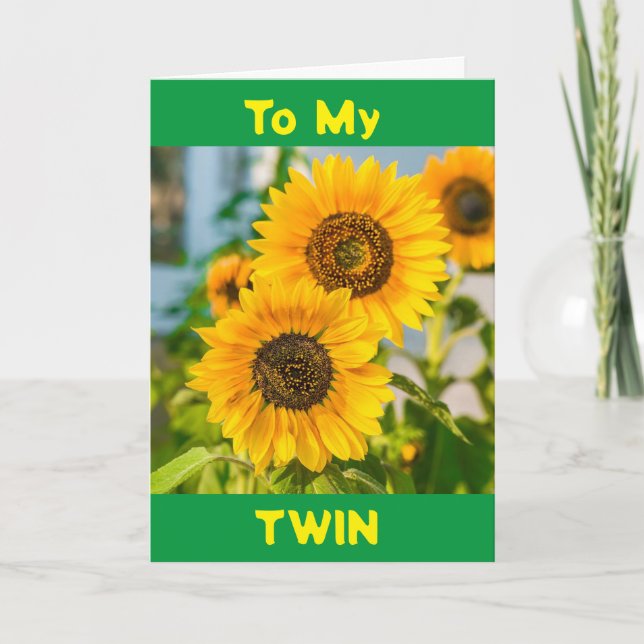 CARTE ANNIVERSAIRE SPÉCIAL POUR UN TRÈS *SPECIAL TWIN* (Devant)