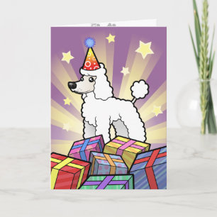 Carte Anniversaire Standard/Miniature/Poodle de jouet (c