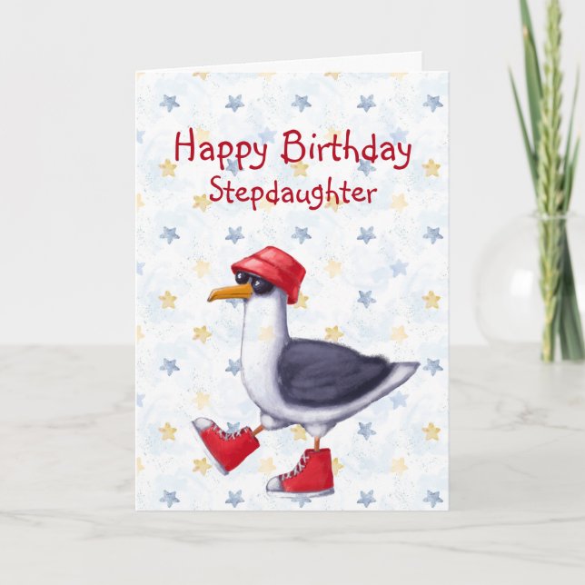 Carte Anniversaire Stepgirl Fun mignon Seagull Bird (Devant)
