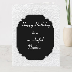 Carte Anniversaire Stylé moderne noir et blanc Neveu