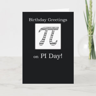 Carte Anniversaire sur le noir de jour de pi
