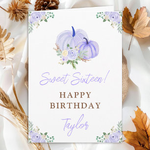 Carte Anniversaire Sweet Sixteen Fleurs de Citrouilles V