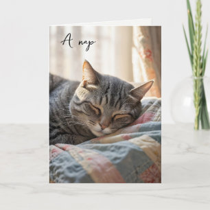 Carte Anniversaire Tabby Cat Nap