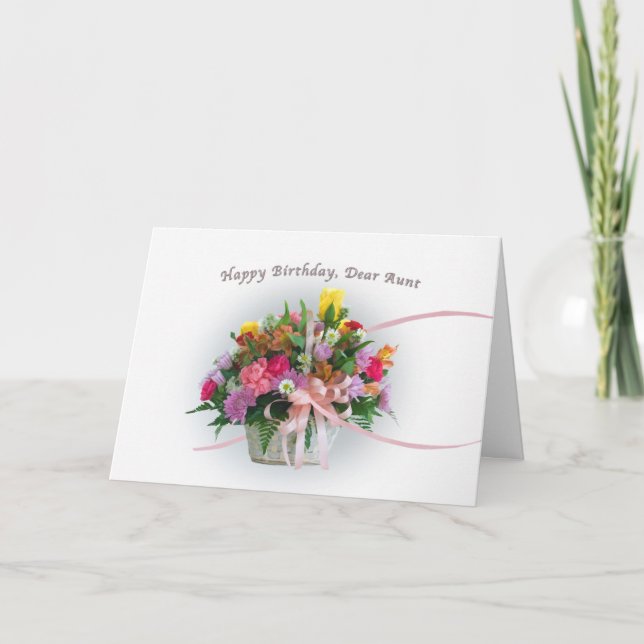 Carte Anniversaire, Tante, Fleurs dans un panier (Devant)