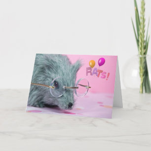 Carte anniversaire tardif avec rat gris