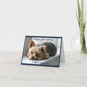 Carte Anniversaire tardif triste de Yorkie