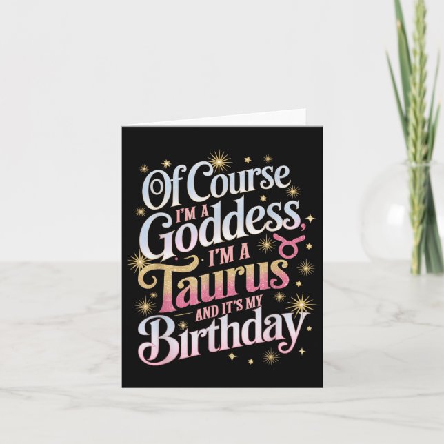 Carte Anniversaire Taurus Déesse Reine Son Anniversaire  (Devant)