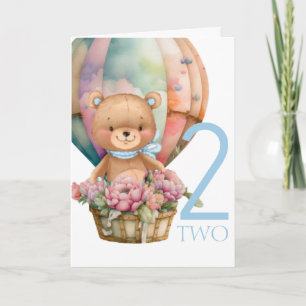 Carte Anniversaire Teddy Bear Balloon 2ND