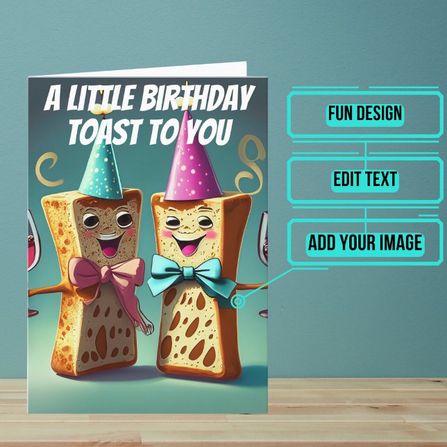 Carte Anniversaire Toast Funny Fille Anniversaire (This is a unique and fun birthday card for your daughter.)
