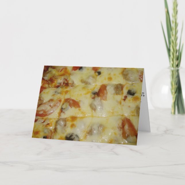 Carte Anniversaire "Tomate d'Olive Noir & Pizza de (Devant)