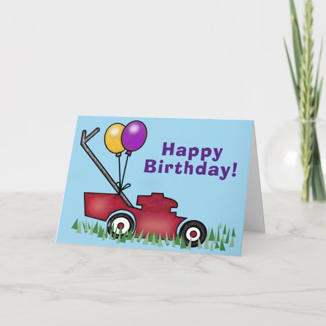 Carte Anniversaire tondeuse à gazon (Devant)