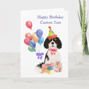 Carte Anniversaire Tri Color Cavalier King Charles Spani