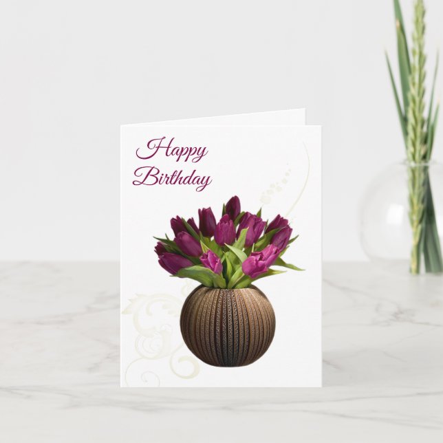 Carte Anniversaire -Tulipes (Devant)