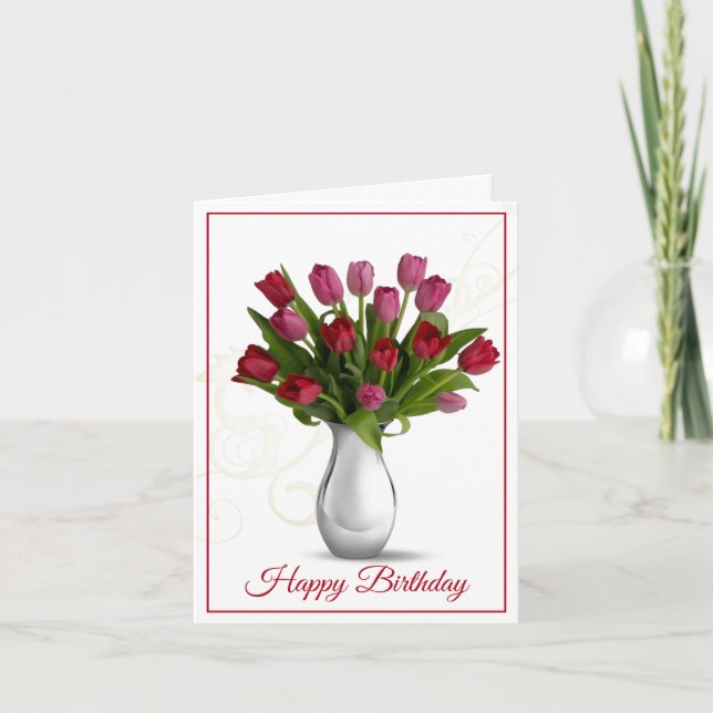 Carte Anniversaire -Tulipes (Devant)