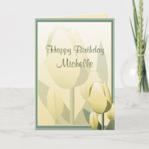 Carte Anniversaire Tulipes de printemps Jaune Bonne cart