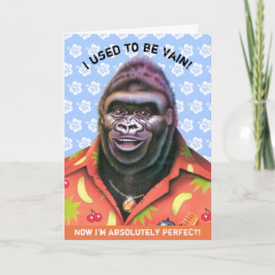 Carte Anniversaire Vain Gorilla design.