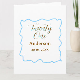 Carte anniversaire vingt et un ans bordure espagnole ble