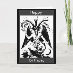 Carte Anniversaire vintage Black Baphomet