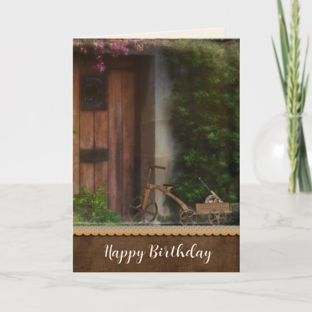Carte Anniversaire vintage de baseball Bat and Glove (Devant)